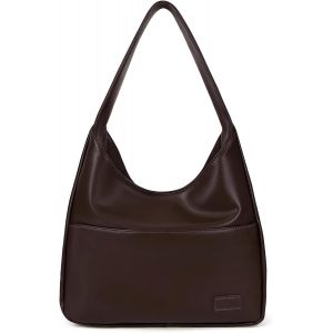 TZF-Sac Port&eacute; &eacute;paule Femme en Cuir PU Souple Sac Fourre-tout R&eacute;tro Sac Cabas Grand Capacit&eacute; Sac &agrave; Bandouli&egrave;re Tendance - Neuf