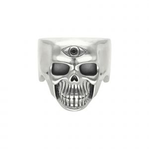 Bague T&ecirc;te De Mort Pure Skull Cyclope Argent - Neuf