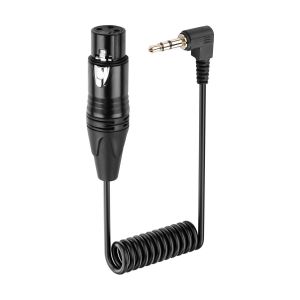 C&acirc;ble de microphone mini jack st&eacute;r&eacute;o 3,5 mm vers XLR m&acirc;le plaqu&eacute; or 1/8"" mini jack auxiliaire vers XLR m&acirc;le cordon audio mono pour ordinateur portable,haut-parleur-0,5 m (3 Pin Female) - Neuf