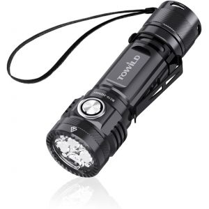 DOOL-Bc10 Lampe Torche Led Rechargeable,4000 Lumens Lampe De Poche Led Puissante Aluminium,6 Modes D'Éclairage Pour Camping/Randonnée/Urgence/Coupure De Courant,Jusqu'À 15 Jours D'Autonomie - Neuf