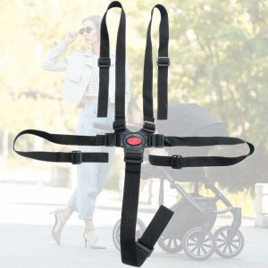 Sangle Chaise Haute Bebe Harnais 5 Points Chaise Haute Pour Chaise Haute/Landau/Poussette/Enfant, Noir - Neuf