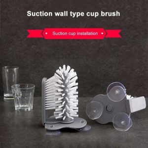Brosse De Nettoyage De Bouteille D'eau Laveuse De Tasse En Verre Avec Base D'aspiration Brosse &Agrave; Poils Pour Bar &Eacute;vier De Cuisine Outils &Agrave; La Maison Nouveau - Neuf