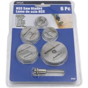 Na Hss Lames De Scie Outil Rotatif,6 Pcs Mini Disque À Tronçonner En Métal Circulaire Disques De Lame De Scie Dremel Accessoires Pour Perceuses Dremel Bois Verre Pierre Mandrin - Neuf