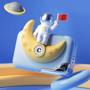 Machine A Bulles A Piles, Appareil Photo, Portable, Dessin Anime, Mignon, Souffleur De Bulles Pour Tout-Petits, Astronaute Bleu Clair - Neuf