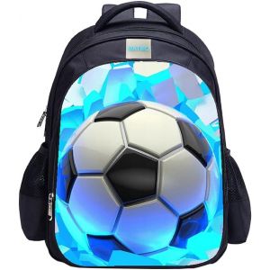 Sac À Dos De Football Pour Garçons, Sac À Dos Imprimé Football, Sac D'École Cool - Neuf