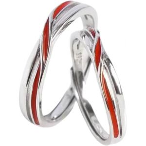 Kahfl-Bague Couple Fil Rouge,Couple Anneau Ensembles,Bague Couple Anneau R&eacute;glable,Anneaux De Mariage Lui Et Elle,Pour Amoureux Mariage Anniversaire Cadeau - Neuf