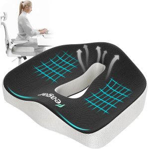 Coussin De Chaises En Mousse &Agrave; M&eacute;moire - Coussin Coccyx Ergonomique Pour Si&egrave;ge Voiture Auto Conducteur Fauteil Bureau Fauteuil Roulant,Coussin Sciatique,Coussin D Assise,Noir - Neuf