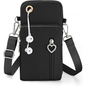 Petit Sacoche Telephone Portable Femmes, Sac T&eacute;l&eacute;phone Portable Femme Avec Bandouli&egrave;re R&eacute;glable, Oxford Tissu Crossbody Pochette Sacoche Running Armbag Pour T&eacute;l&eacute;phone 7''(Avec Prise Casque) - Neuf