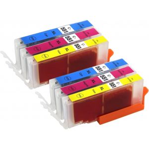 C-551Cmy Cartouches C/M/Y D'Encre Compatible Pour Remplacer Canon Cli-551 Pour Une Utilisation Avec Les Imprimantes Canon Pixma (Lot De 6)[ENC945261] - Neuf