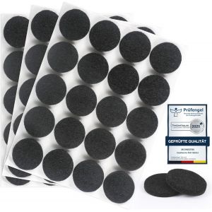 60 Pi&egrave;ces Patins en Feutre 25mm Patins pour Meubles Patin Chaise &Eacute;paisseur 5 mm pour Les Pieds de Meubles, Les Pieds de Chaises, Les Sols en Bois Dur (Noir, 25mm) - Neuf