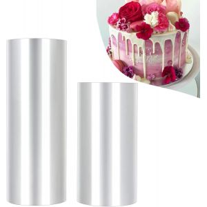 KAL-Lot De 2 Rouleaux De Film Transparent Pour Bordure De Gâteau, Pour Colliers De Gâteau, Rouleau D'Acétate Transparent, Rouleau Transparent (8 Cm X 10 M, 10 Cm X 10 M) - Neuf