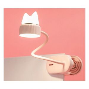 Lampe A Pince Fxib Avec Veiluse Catlight Original/Avec Batterie Rechargeab Par Usb/Liseuse D & Lampe De Cture Pour Bureau, Lit, Chevet - Légère, Pratique - Parfait Pour Enfant -Rose?T-Auda - Neuf