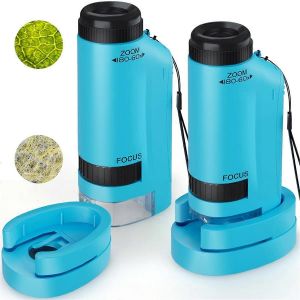 Microscope portable pour enfants,zoom 60x-180x,mini microscope portable - Neuf