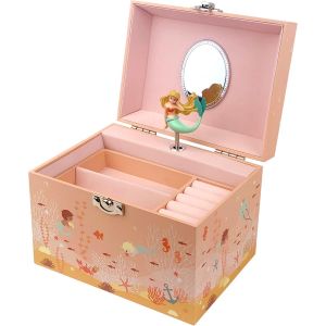 KALANKA-TROUSSELIER - Grande Boite &agrave; Bijoux Musicale Sir&egrave;ne - Vanity Case Enfant - Boite a Musique Fille - Coffret Musical Bijoux - Musique Menuet de Mozart - Cadeau Anniversaire Fille - Brille dans - Neuf
