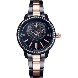 Shiba-Sk Montre Femme Strass Bracelet Métal[672] - Neuf