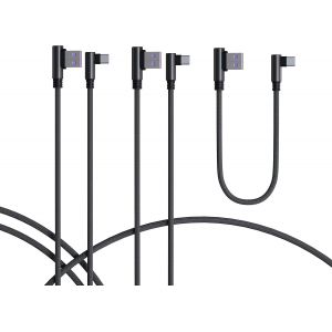 Thef-Câble Usb C, 3 Pack Type C À Angle Droit 90° À Charge Et Sync Rapide Compatible Avec Huawei P40, Moto G9, Xiaomi Note 10/11/Pro, Realme 8 Samsung A52, S22/S21/S20/Fe S10/A22/Pixel 6 Etc Noir - Neuf