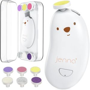 Kalanka-® | New Lime A Ongle Electrique Bebe 6 Embouts Adaptables | Coupe Ongle Bebe Sans Douleur Accessoire Bebe Naissance | Faible Bruit Lumière Intégré | Trousse De Soin Bebe Naissance (Blanc) - Neuf