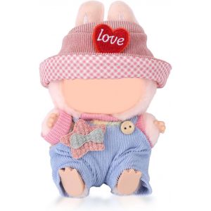 KALANKA-Vêtements pour Poupée, Vêtements en Peluche Mignons Chapeau T-Shirts Salopette Tenue en Peluche Élégante Accessoires pour Poupée de 17 cm - Neuf