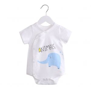 Combinaison Triangle Pour Bebe, Combinaison En Coton A Imprime Animal Et Dessin Anime (Elephant Bleu 90) - Neuf