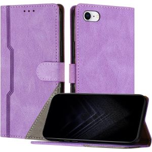 Kal-Étui Pour Iphone Se 2022/2020 / Iphone 8 / Iphone 7 (4,7 Pouce), Housse En Cuir Pu Avec [Protection Antichoc Tpu] [Fonction Support] [Porte-Cartes ] Coque Pour Iphone 8 - Violet - Neuf