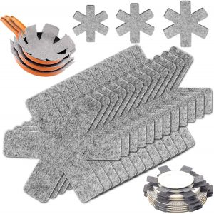 Jexnovashop-12 Pi&egrave;ces Protection Casserole Protege Poele Casseroles Protection Poele 3 Tailles 20-30- 38 Cm Prot&eacute;ger Les Surfaces De Votre Cuisine Pour &Eacute;viter Les Rayures (Gris) - Neuf