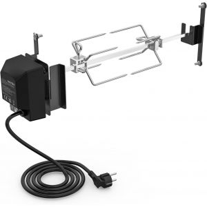 Ulteronixshop-Kit de Tournebroche en Acier Inoxydable 44 cm pour Fumior Weber 47 cm, R&ocirc;tisserie de Barbecue avec 2 Fourchettes &agrave; Viande et Moteur - Neuf