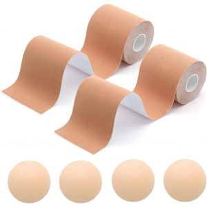 Breast Lift Tape With 2 Pairs Silicone Nipple Covers Invisible Bob Tape For Big Breasts A-G Cup - Neuf