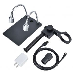 Support de microscope en alliage d'aluminium, adapte aux microscopes numeriques de 50 mm de diametre, prise US 100-240 V - Neuf