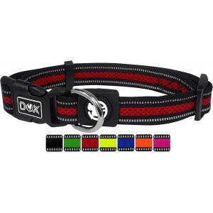 Eryi-Collier Chien Air Mesh, Réfléchissante, Rembourrée, Réglable | Nombreuses Couleurs & Tailles | Pour Petit, Moyen Gros & Grand | Colliers Chat Chiot | Rouge, M - Neuf