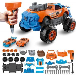 ERYI-Voiture Amovible 3 En 1 Pour Garçon Avec Perceuse Électrique, 43 Pièces, Jouet De Construction, Camion Construisez Votre Propre Voiture Avec Des Outils, Enfants De 3 4 5 6 7 Orange - Neuf