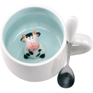 Eryi-Tasse À Café Vache Mignon, Le Mug Kawaii, Cadeaux Pour Les Femmes,3d Animal Morning Cup,Drôle Cool Tasse,Noël Anniversaire Cadeaux Pour Les Filles Amis Enfants Hommes Mère Enseigna (Vache) - Neuf