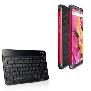 Clavier compatible avec Vernee V2 - Clavier Bluetooth SlimKeys, fin avec touches chiclet - Noir de jais - Neuf