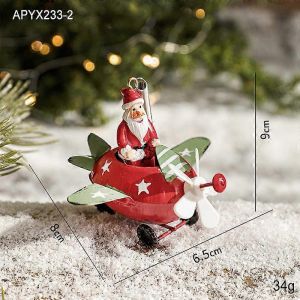 Fer de No&euml;l cr&eacute;atif pendentif Santa Claus elk avion de No&euml;l, ornements d'arbre de petits ornements pendentif rouge et vert petit avion / pi&egrave;ce - Neuf