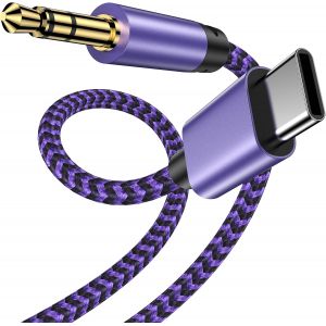 KALANKA-C&acirc;ble auxiliaire vers USB C, c&acirc;ble auxiliaire USB C pour Samsung dans la voiture, 1 m, prise auxiliaire 3,5 mm vers USB de type C, c&acirc;ble st&eacute;r&eacute;o m&acirc;le pour Samsung Galaxy S24 S23 S22 A15 A35 A5 - Neuf