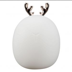 HJLIAN Veilleuse LED USB en silicone, motif animal, douce, design dessin anime, lampe pour bebe, changement de couleur (bois de cerf) - Neuf