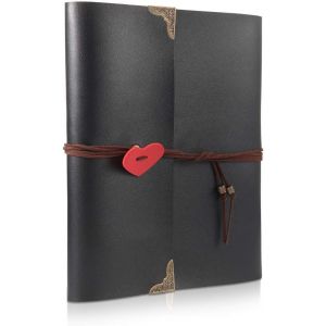 Album Photo En Cuir Pour Le Scrapbooking, Mariage Livre D'or, Bricolage Souvenirs Avec Des Timbres, Noir, Cadeau Pour La Saint-Valentin, Anniversaire, Noël, Voyage, Mari - Neuf