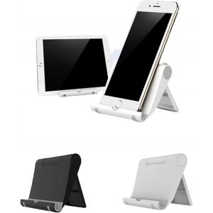 Support De Bureau Pliable Et R&eacute;glable En Plastique Pour Tablette De 6 &Agrave; 11 Pouces, Compatible Avec Iphone 12 Pro Max, 11 Xs Xr X, Samsung Galaxy Note 20, Android Et Tous Les Smartphones. - Neuf
