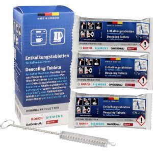 JGD-Lot de 6 tablettes d&eacute;tartrantes pour machine &agrave; caf&eacute; Bosch, Siemens, 00311864, TZ6002, avec brosse de nettoyage - Neuf