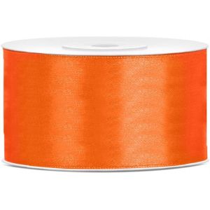 Rouleau De Ruban De Satin Orange De 25 M De Large - 50 Mm De Large - Orange - Ruban Décoratif - Cadeau D'anniversaire - Ceinture De Chaise - Mariage - Décoration De Table - Orange - 5 Cm - Neuf