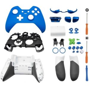 Kit De Coque De Boîtier Complet De Remplacement Complète Pour Xbox One Elite Série 1 Manette - Inclure La Couverture Cadre Du Milieu Boutons Abxy Lb Rb Pare-Chocs Accessoires (Bleu) - Neuf