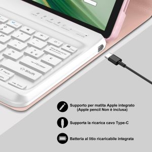 Coque Clavier Pour Honor Magic Pad 2 12.3"" 2024, Azerty Fran&ccedil;ais Clavier Bluetooth D&eacute;tachable Magn&eacute;tique Pour Tablette Honor Magic Pad 2 12.3 Pouces 2024, Rose - Neuf