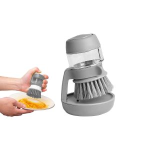 Brosse &agrave; vaisselle avec distributeur de savon et support pour un lavage de vaisselle facile - Neuf