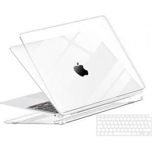LORANKA-Coque Compatible avec MacBook Air 13 M1 2021 2020 2019 2018 A2337 A2179 A1932, Plastique Etui Housse Coque Rigide Cristal + Couverture de Clavier Ultra Mince en TPU Version EU (A2337 A2179) - Neuf