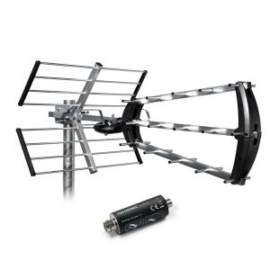 Antenne d'extérieur trinappe 26 dB + filtre 694 MHz - Neuf