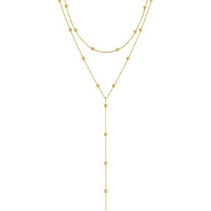 Kal-Bijoux Femme Chaîne Longue En Y Pour-Collier Multi Rangs En Acier Inoxydable En Bijoux Femmes Chaîne Longue Élégante Pour Femmes,Ensemble De Chaînes Chaine Plaqué Or Femme - Neuf