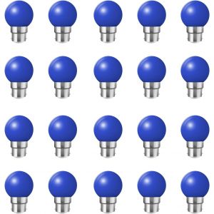 Lot De 20 B22 Ampoules À Baïonnette - Ampoule Led Globe G45 2w Led (Équivalent 20w), Ampoule À Économie D'énergie Colorée Blanche Golfball, Ampoules Bc Party Small/Mini Noël,Rose - Neuf