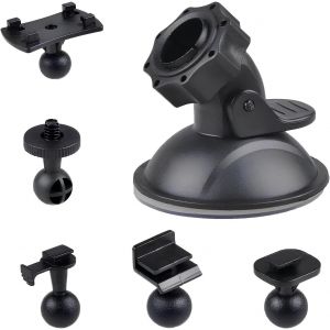 Ventouse Voiture Support, Voiture Pupport Cam&eacute;ra Embarqu&eacute;e, Support De Voiture Enregistreur, Avec 5 Types D'adaptateur, Pour Conduire Une Cam&eacute;ra Dvr Cam&eacute;scope Gps Action Camera - Neuf