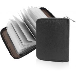 TRAHOO-Porte-Cartes de cr&eacute;dit pour Femmes et Hommes, 22 Fentes Portefeuille en Cuir pour Hommes et Femmes Portefeuille Portable de Voyage &agrave; Fermeture &eacute;clair Porte-Monnaie &eacute;tanche &agrave; Blocage RFID - Neuf