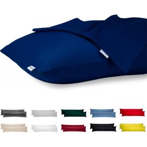 Cauc-Taie D'oreiller 40x145 Coton Satin Premium Lot De 2 Housse Coussin Pour Coussins Canap&eacute;/Lit Tissu Super Doux Resistant Et Lavable Hypoallerg&eacute;nique Anti-Acariens Avec Fermeture &Eacute;clair Invisible - Neuf