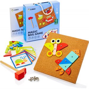 JGD-&reg; Jouet Clou Marteau Montessori - Jouet Enfant 4 Ans pour Stimuler l'Imagination, la Dext&eacute;rit&eacute; Manuelle et la Pens&eacute;e Spatiale. Excellente Id&eacute;e Cadeau Enfant 4 Ans. - Neuf